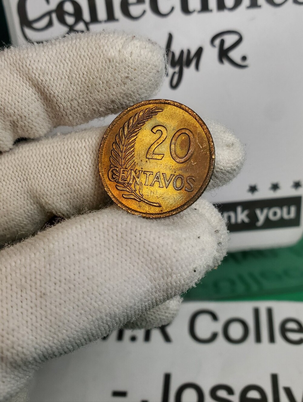 1955 Peru 20 Centavos - Stunning Natural Blue Toning - Picture 13 of 16